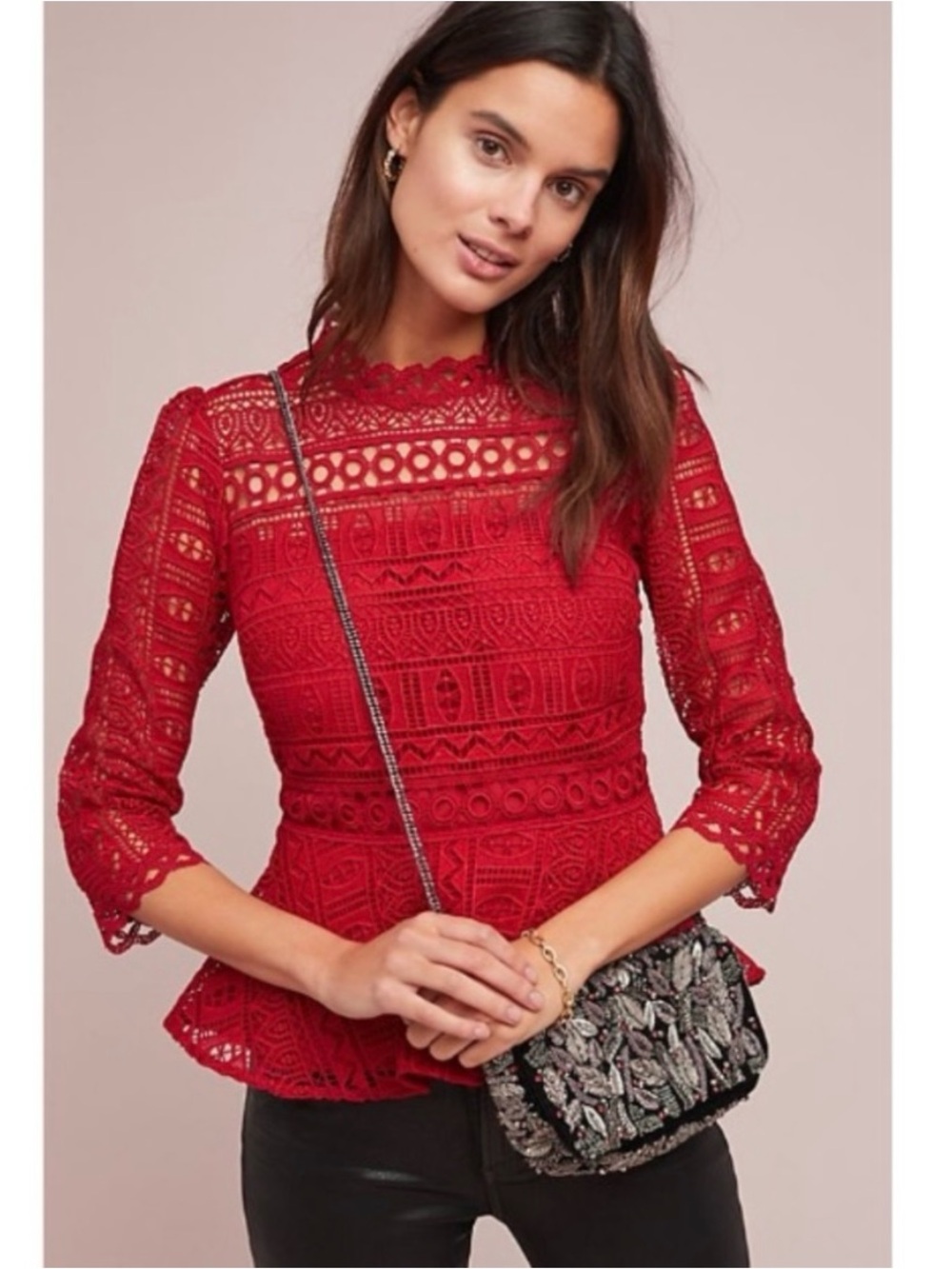 Anthropologie Moulinette Soeurs Red Blouse